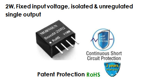 2W 5VDC Auto DC Converter Module Unregulated Isolated Fixed Input Voltage