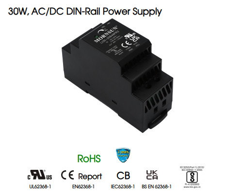 30W AC DC Din Rail Power Supply Industrial Control Power Supply