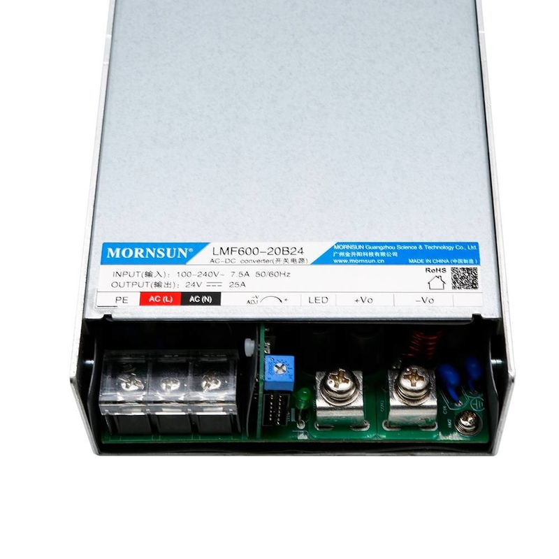 600W /24V Industrial AC DC Enclosed Power Supply with PFC function