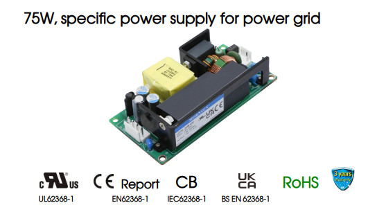 75W 12V AC DC Open Frame Power Supply 115VAC Single Output