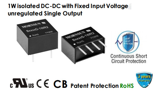 12VDC To 3.3VDC Automotive DC DC Converter Unregulated EN60950 1W
