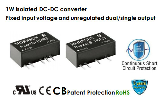 24V To 5V Automotive DC DC Converter Low Frequency A05_S-1WR3 Single Output