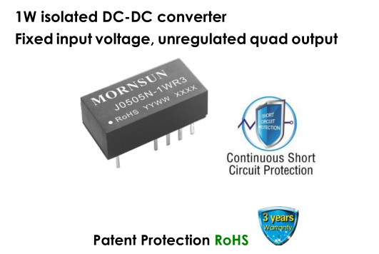 1000VDC DC DC Converter Automotive J0505N-1WR3 1W Isolated Fixed Input Voltage