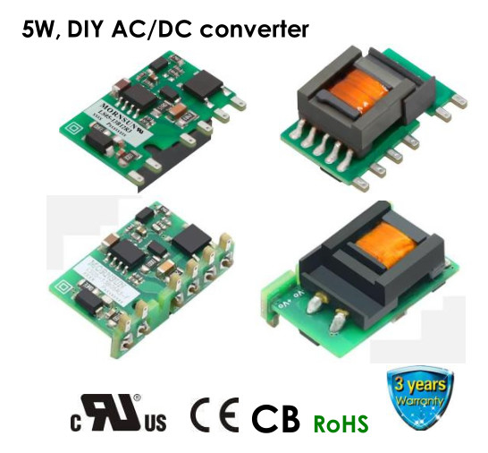 High Efficiency 5W AC DC Converter EN62368 Multi Application Flexible Layout