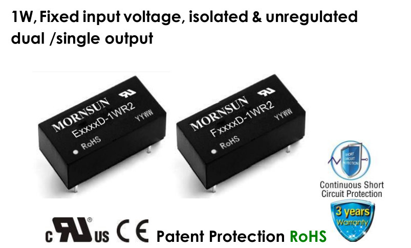 3K VDC 12V DC DC Converter  E_D-1WR2 F_D-1WR2 Series 24VDC