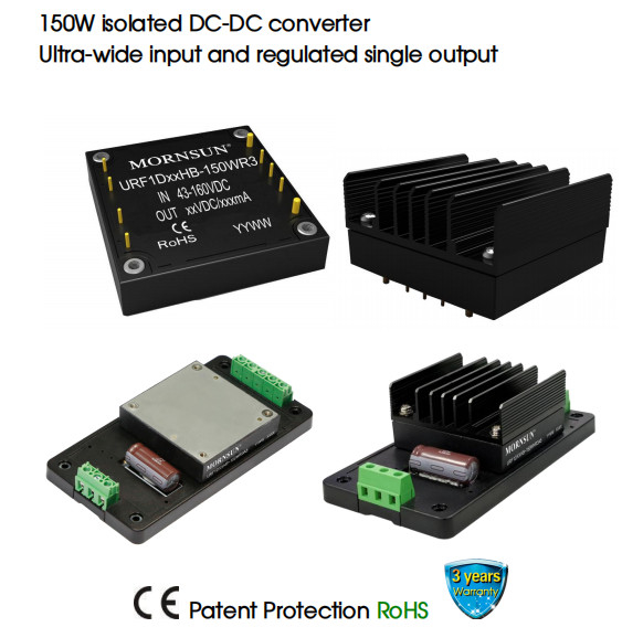 Isolated 150W DC DC Converter Ultra Wide Input And Regulated Single Output