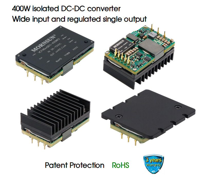 400W isolated DC-DC converter Wide input and regulated single output